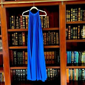 Royal blue pleaded A line dress, 6